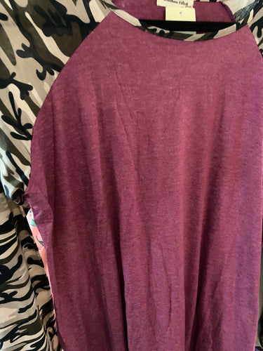 Burgundy camo top