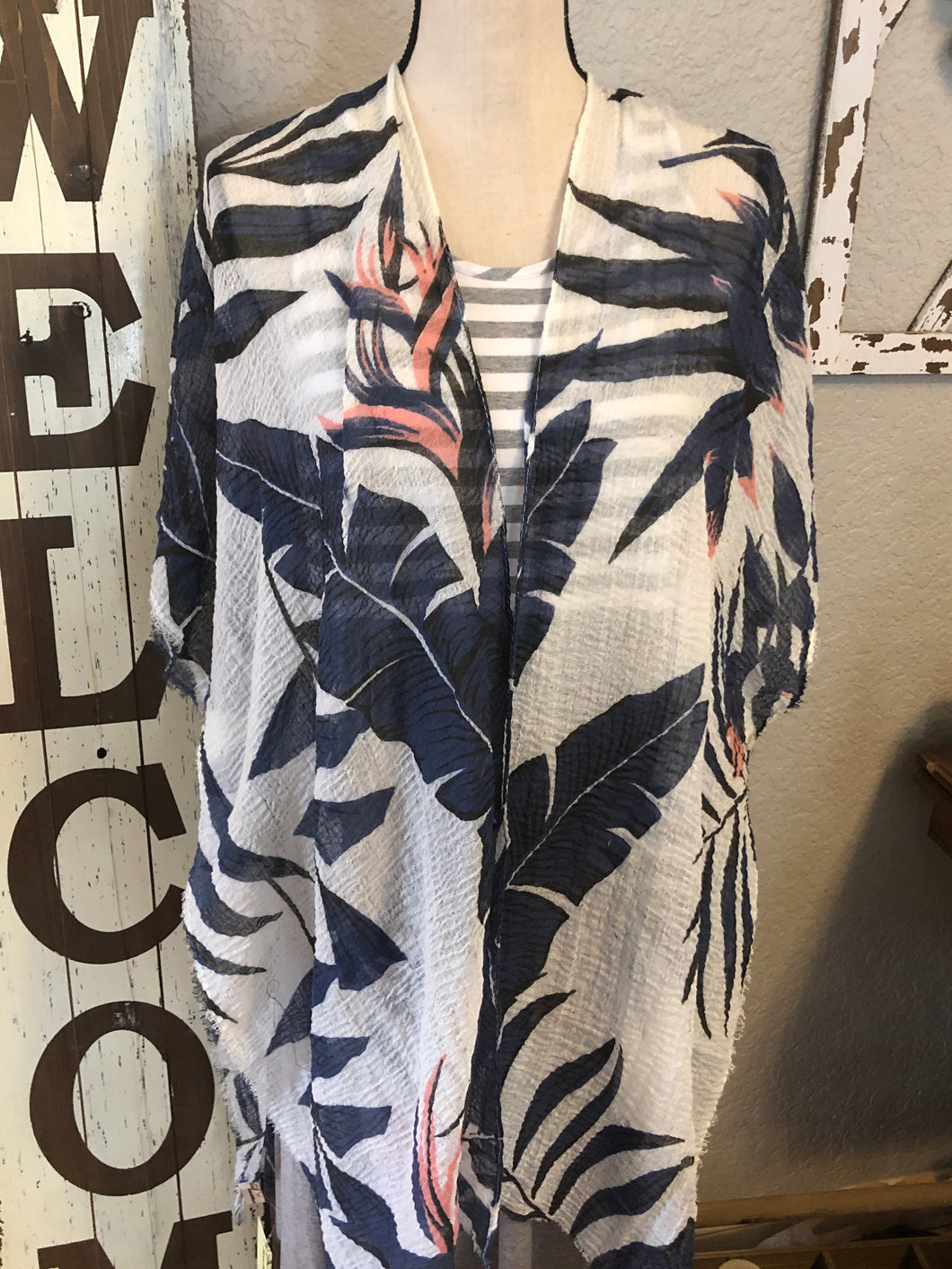 Kimono navy with pink