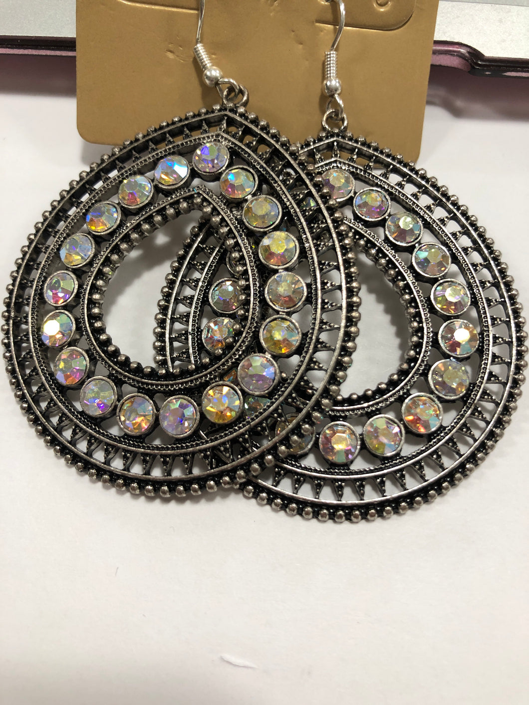 Silver bling earrings