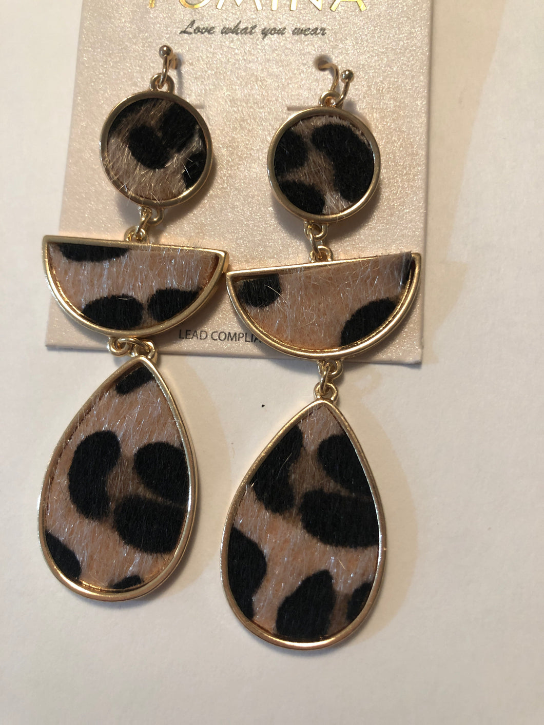 Earrings cheetah/gold