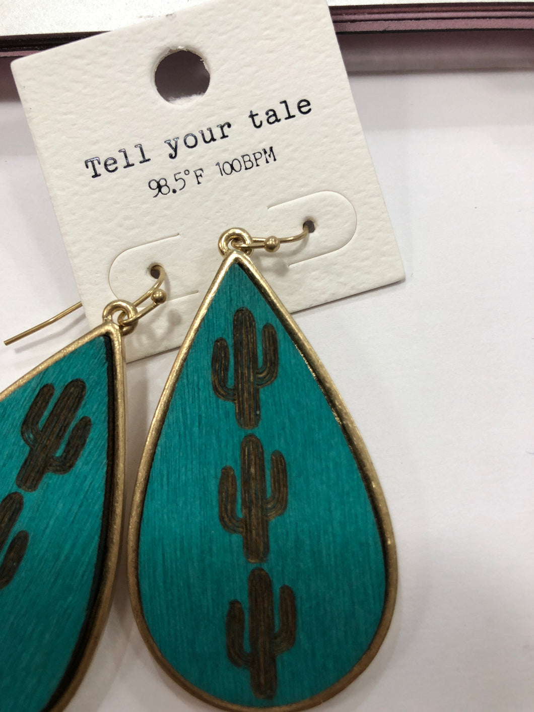 Turquoise cactus earrings