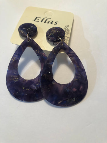 Earrings purple acrylic
