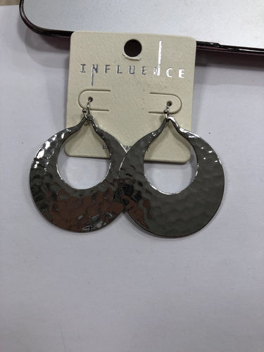 Hammered silver earrings