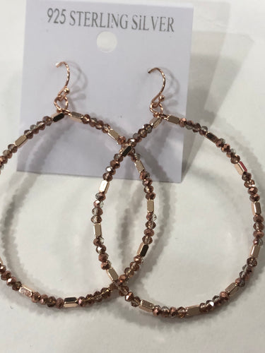 Mini rose gold bead earrings