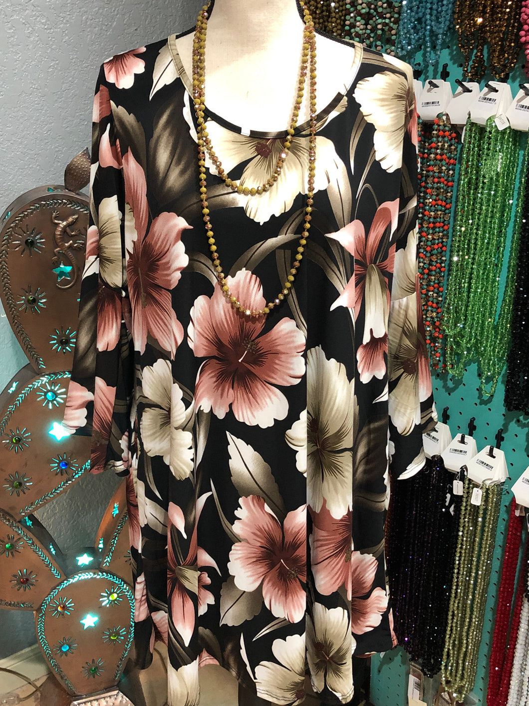 Ruffle sleeves floral print dress/tunic