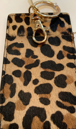 Cheetah keychain card holder