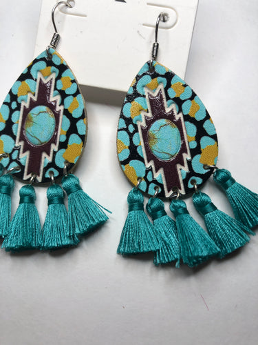 Turquoise Aztec tassel