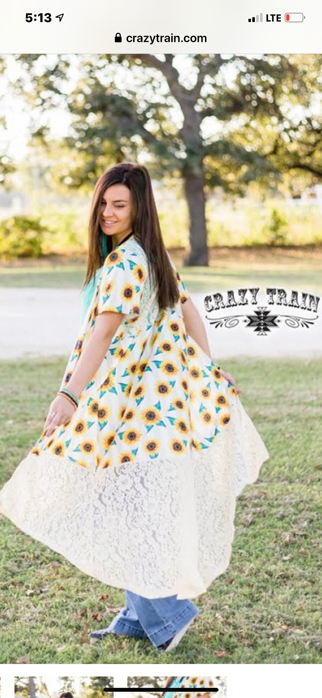 Sunflower/lace kimono o/s