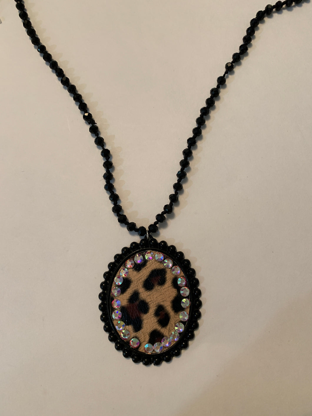 Necklace black cheetah