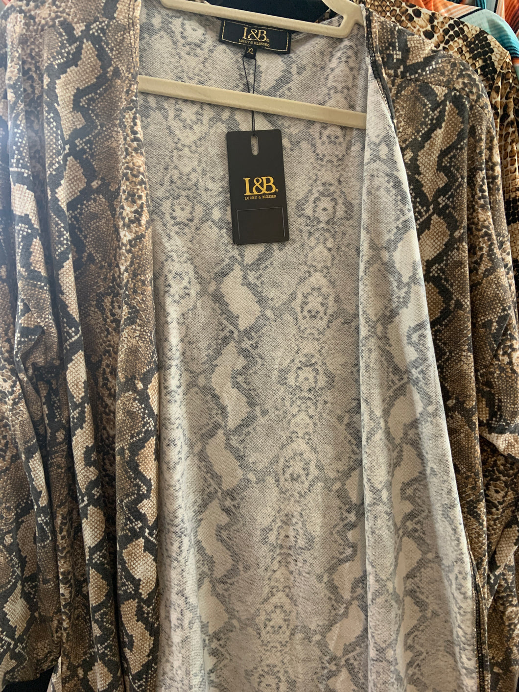 Snakeskin kimono with cuff