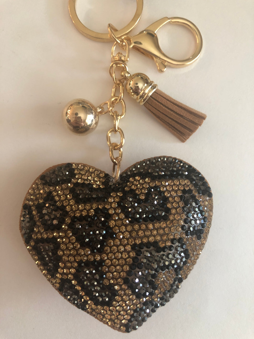Keychain cheetah heart