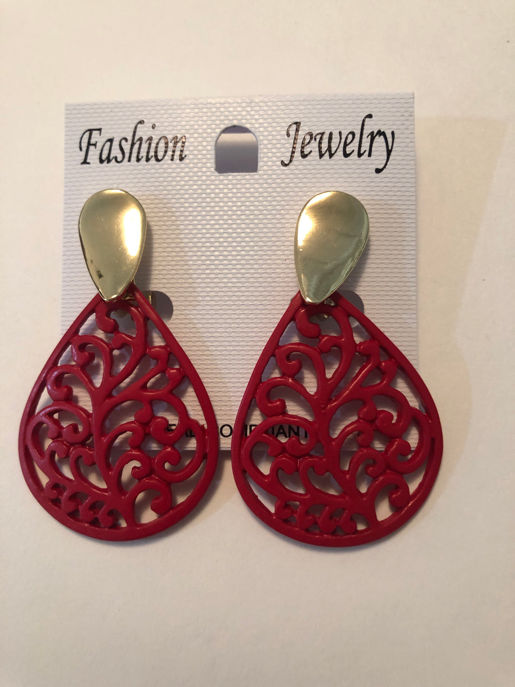 Earrings clip on red