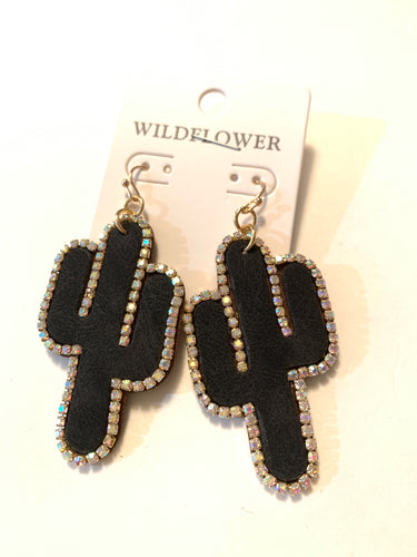 Earrings cactus black