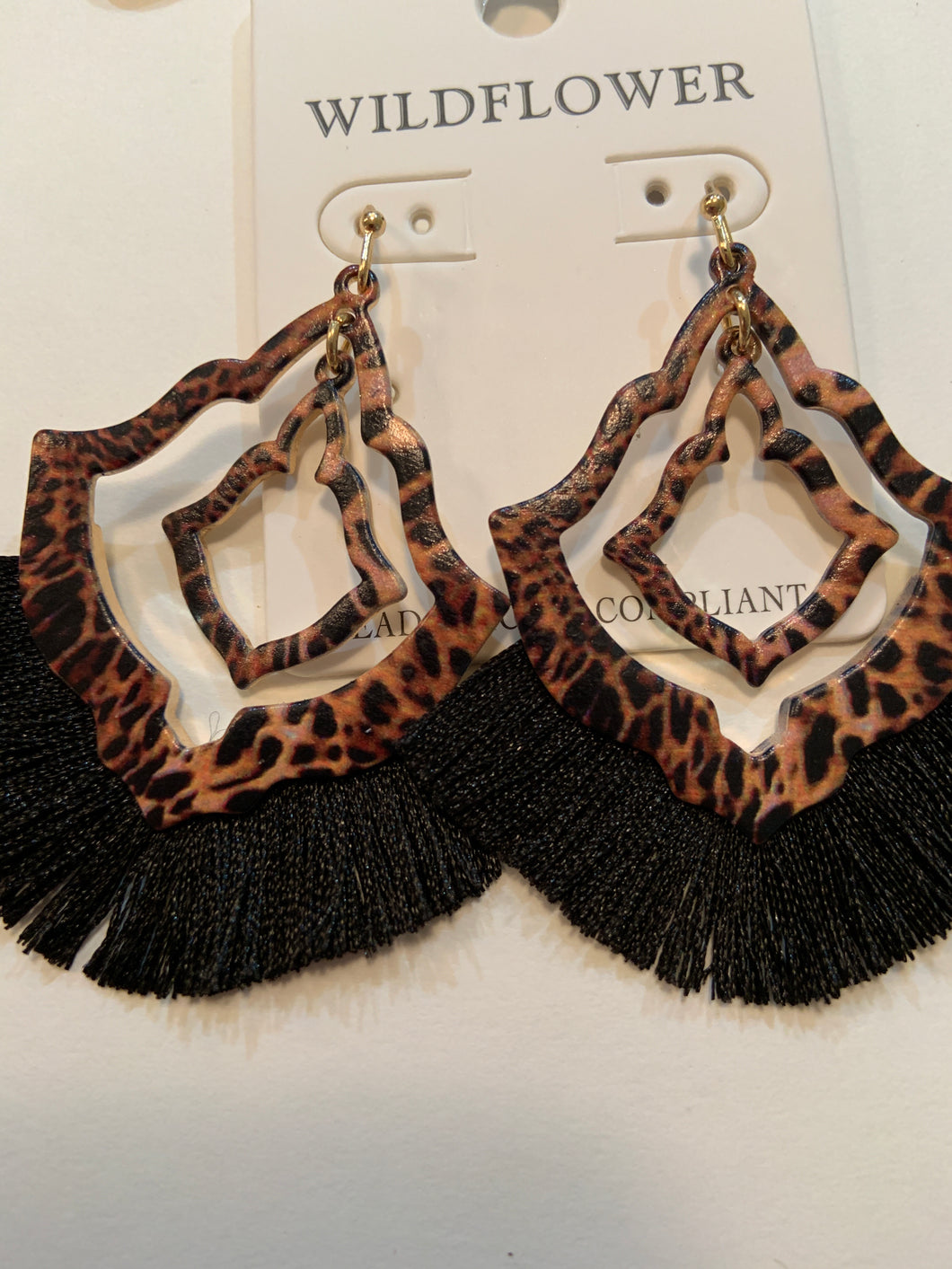 Cheetah and black and earrings