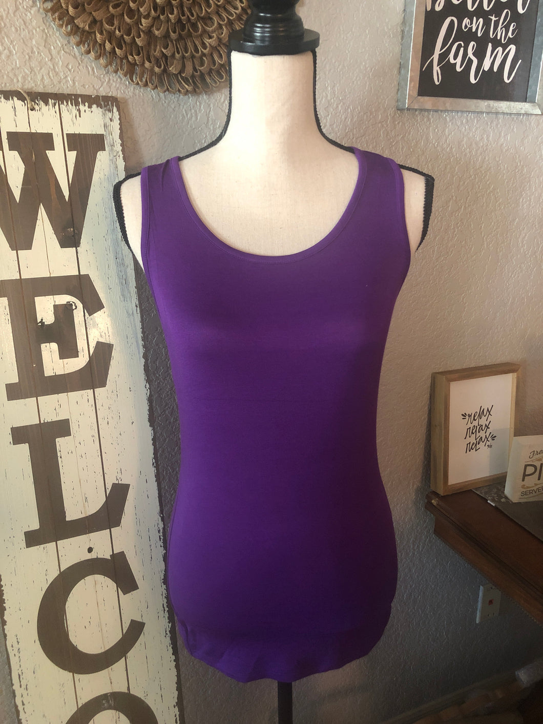 Tank purple rayon