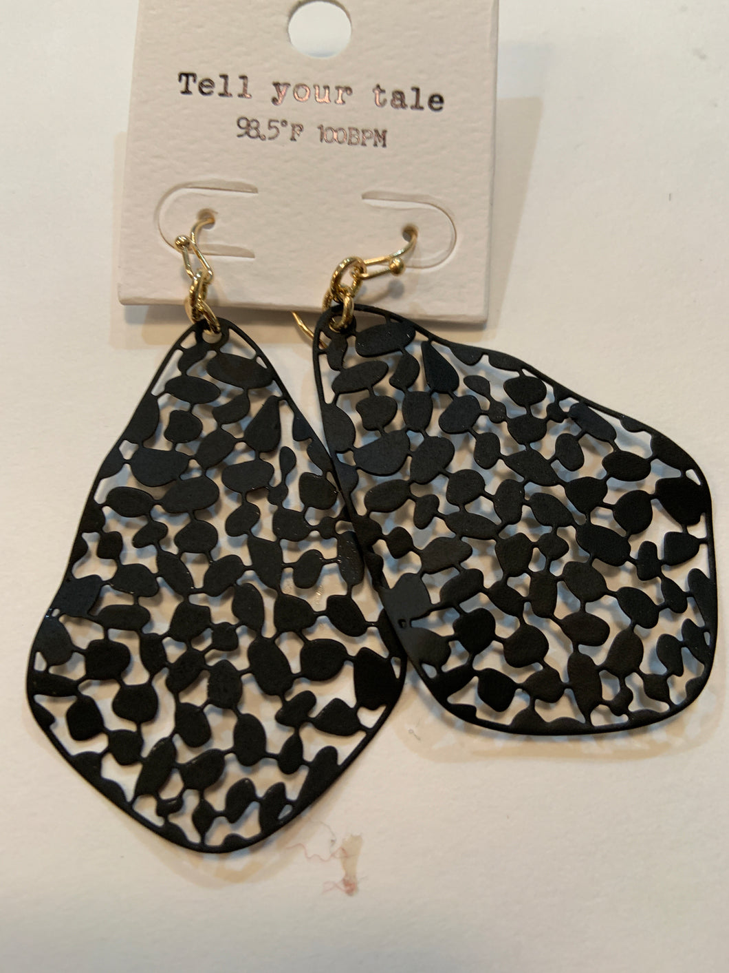 Black Teardrop earrings