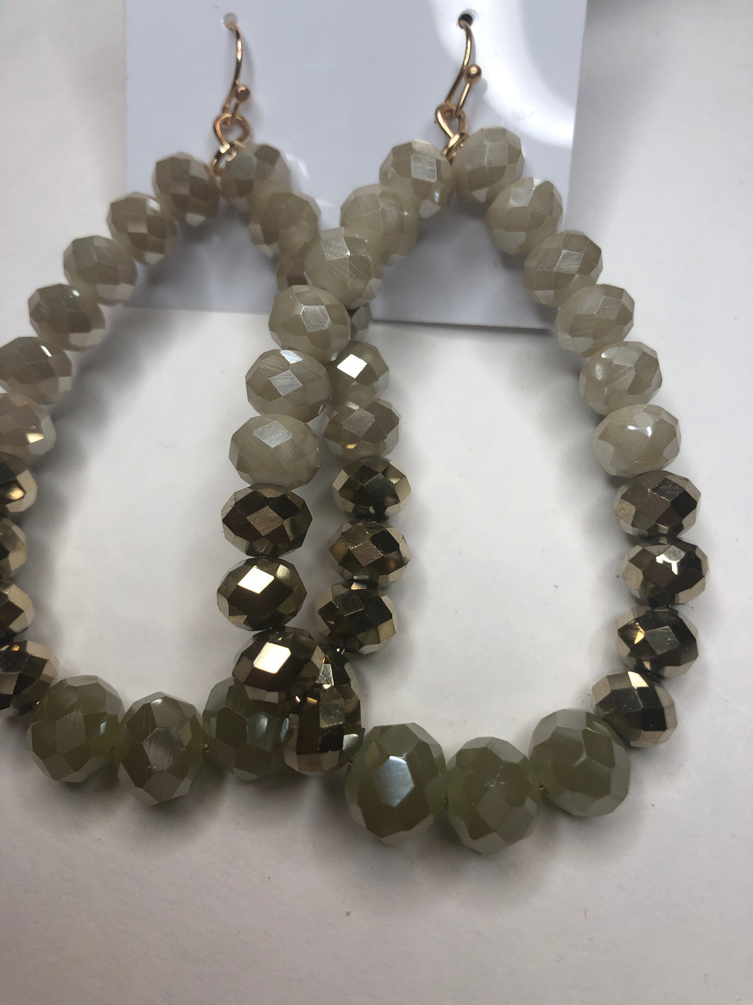 Sage green ombré beaded earrings