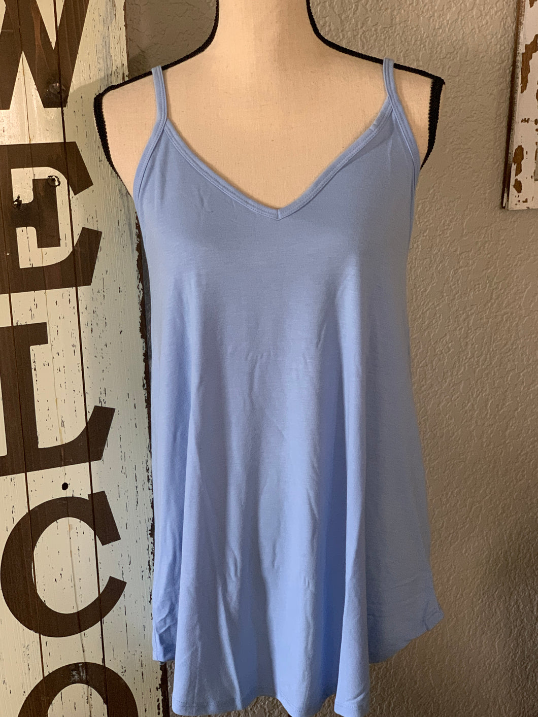 Sky blue reverse tank