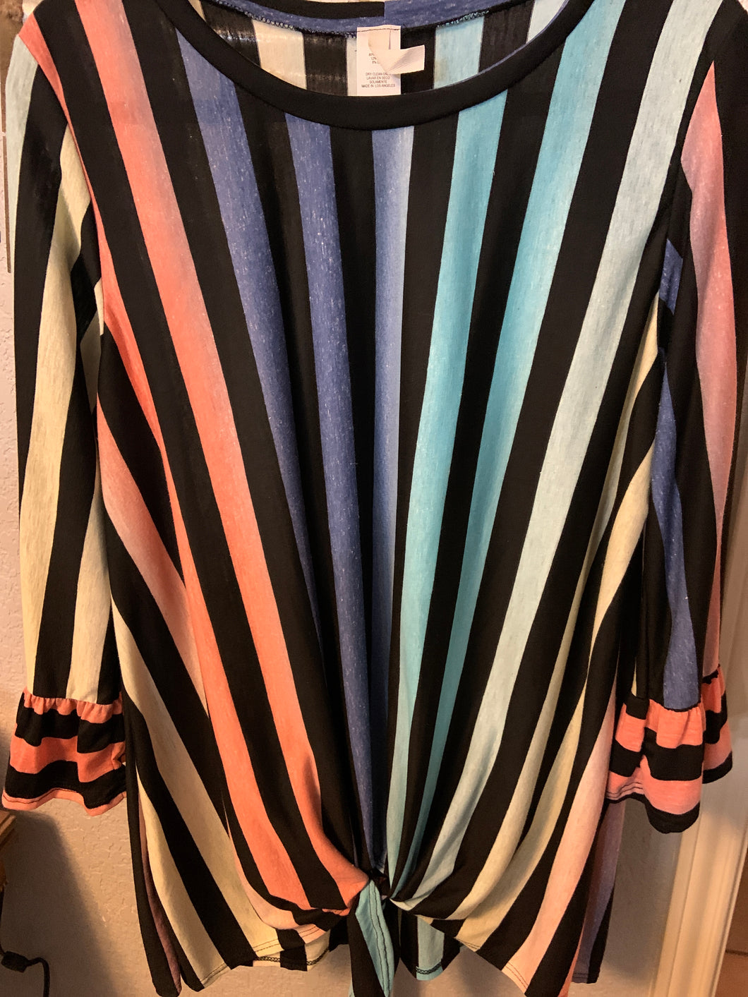 Multi colored top with Ty front 2x