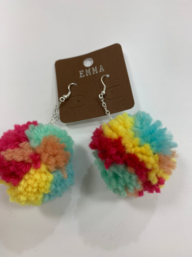 Multi pom earrings