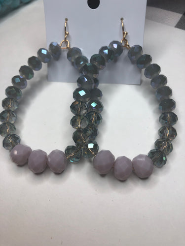 Blue/purple beaded earrings