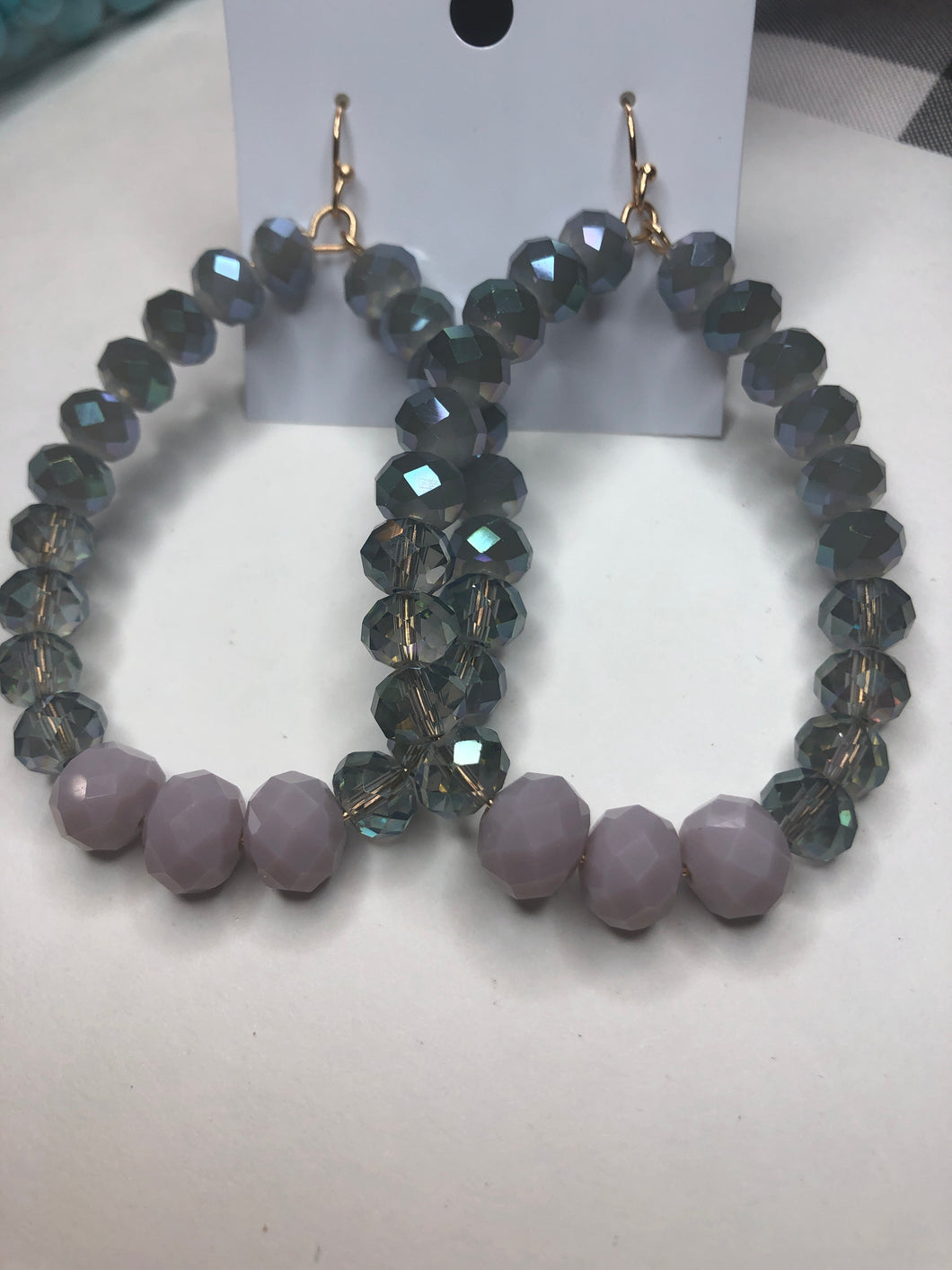 Blue/purple beaded earrings
