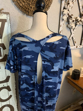 Load image into Gallery viewer, Blue Camo t-shirt dress