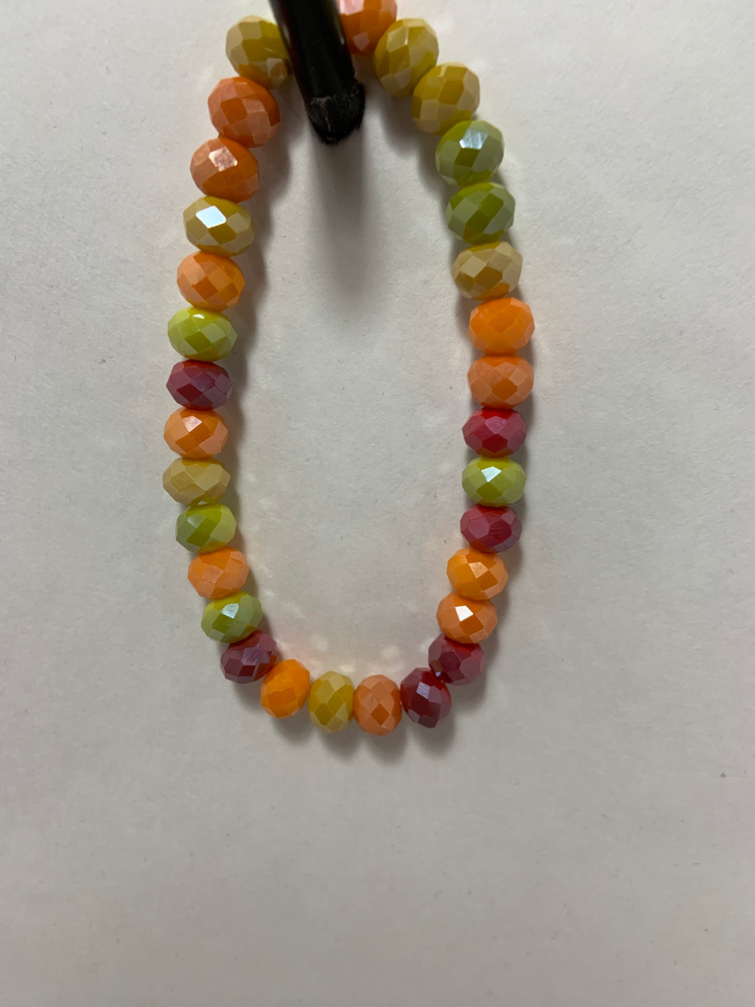 Bracelet Multicolored beads green orange red