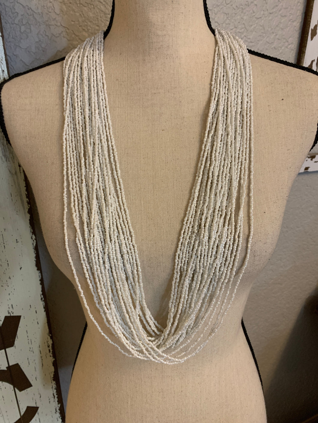 White beaded necklace