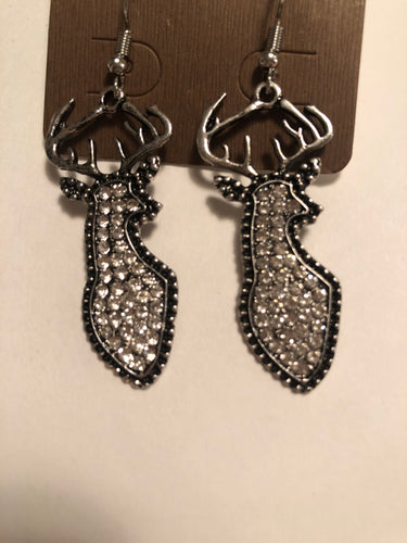 Earrings deer silver bling