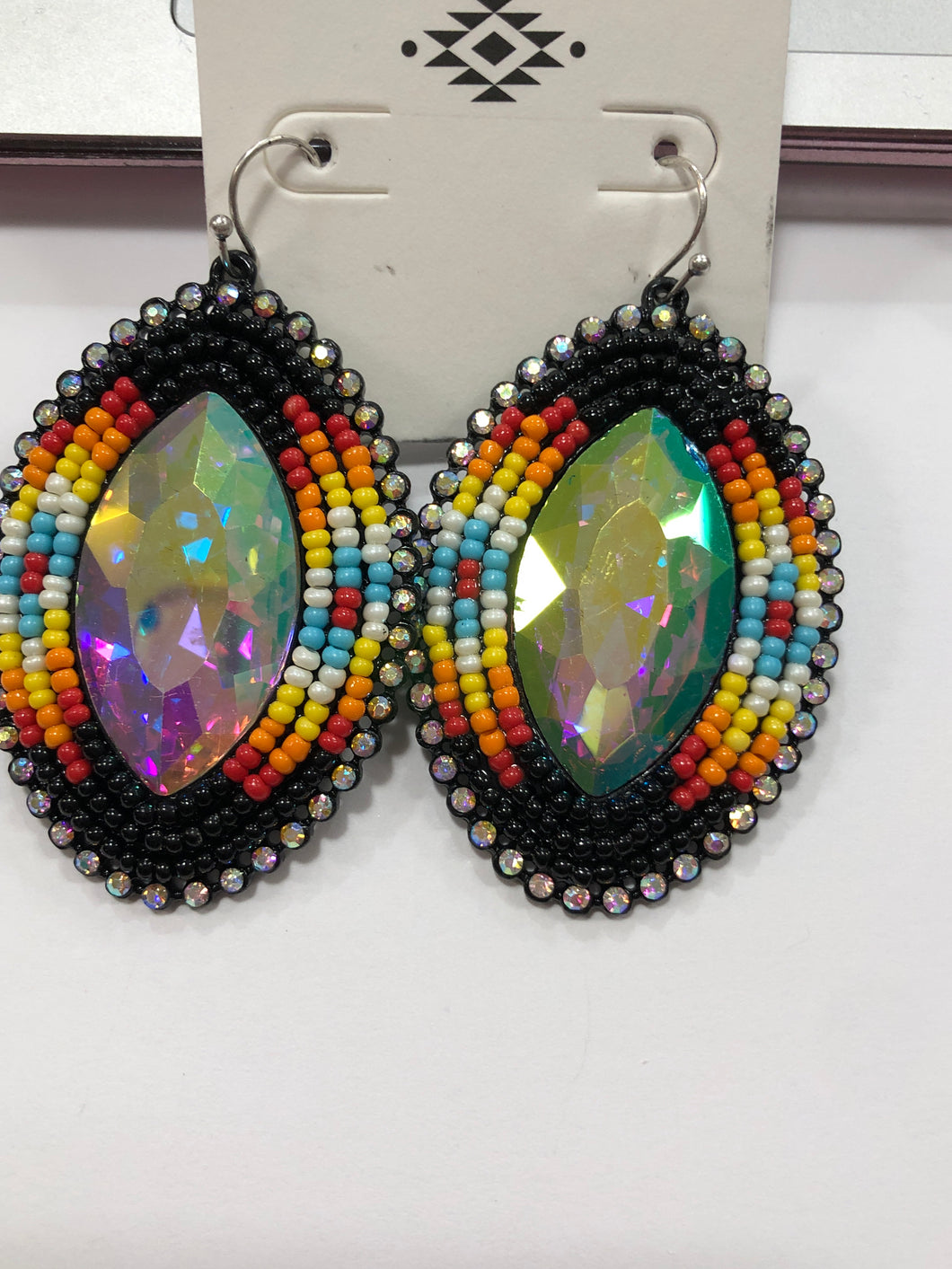 Teardrop beaded earrings
