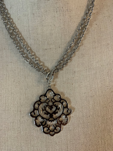 Scroll necklace with loop hook