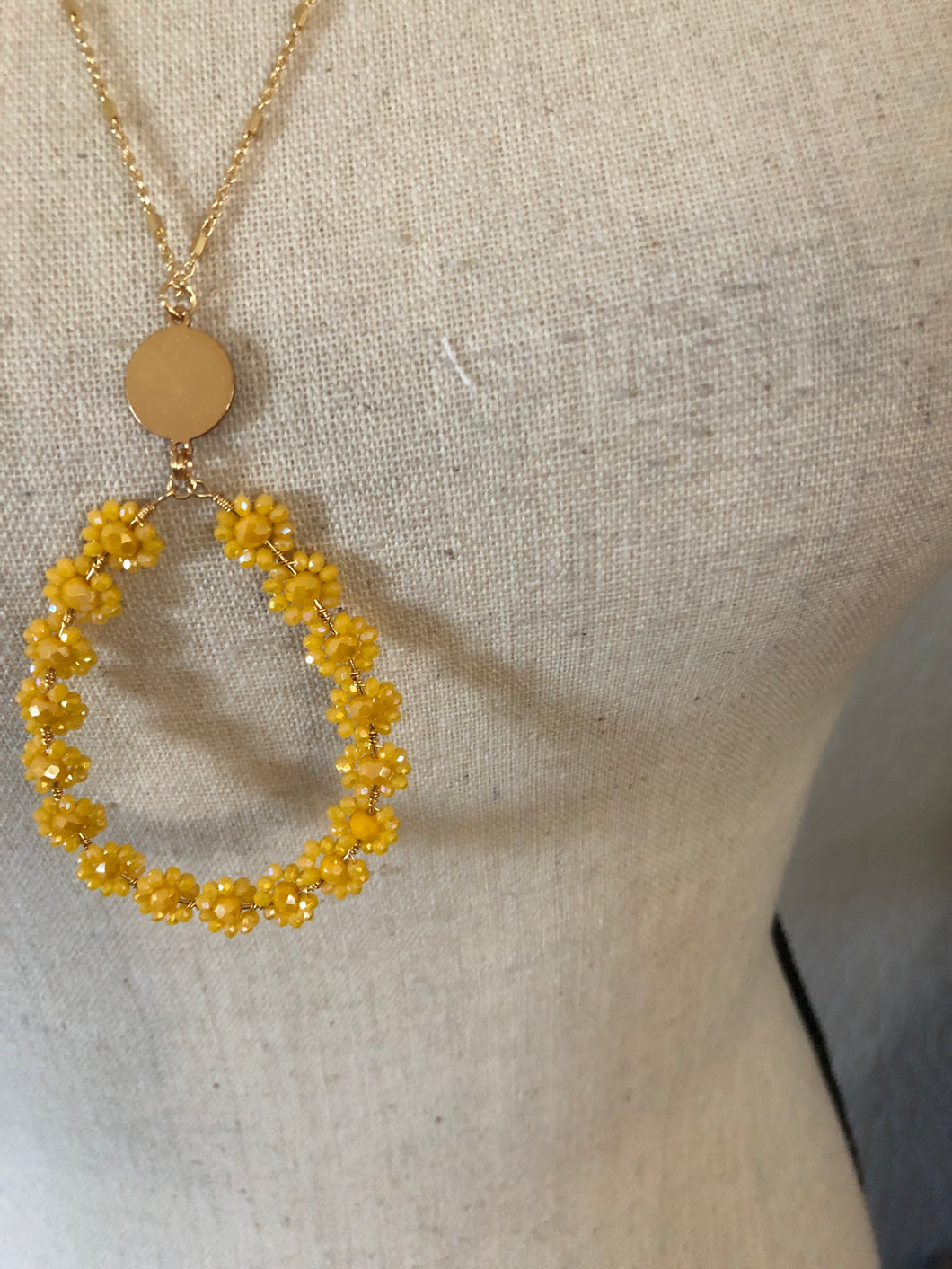 Yellow floral necklace