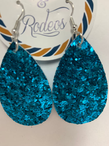 Royal Blue bling teardrop earrings