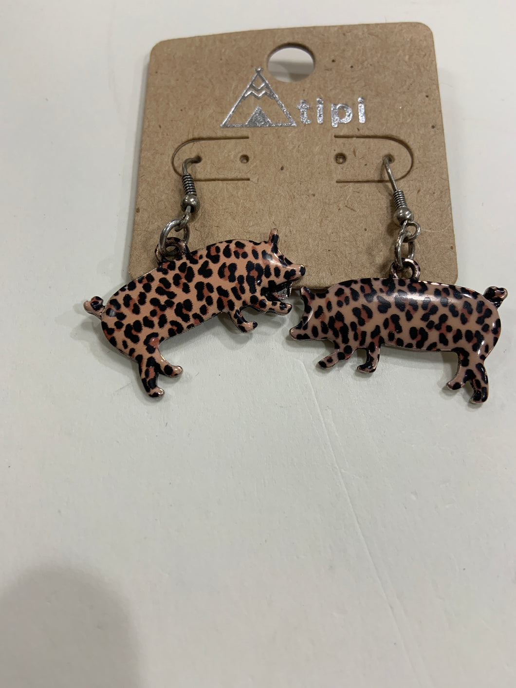 Cheetah pig earrings
