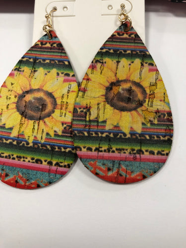 Serape sunflower earrings