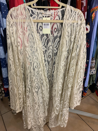 Cream lace kimono