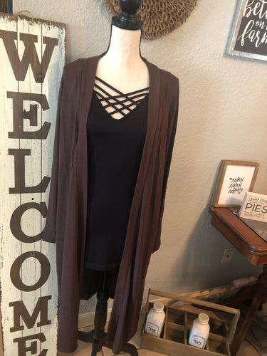 Sweater medium hidden pockets chocolate