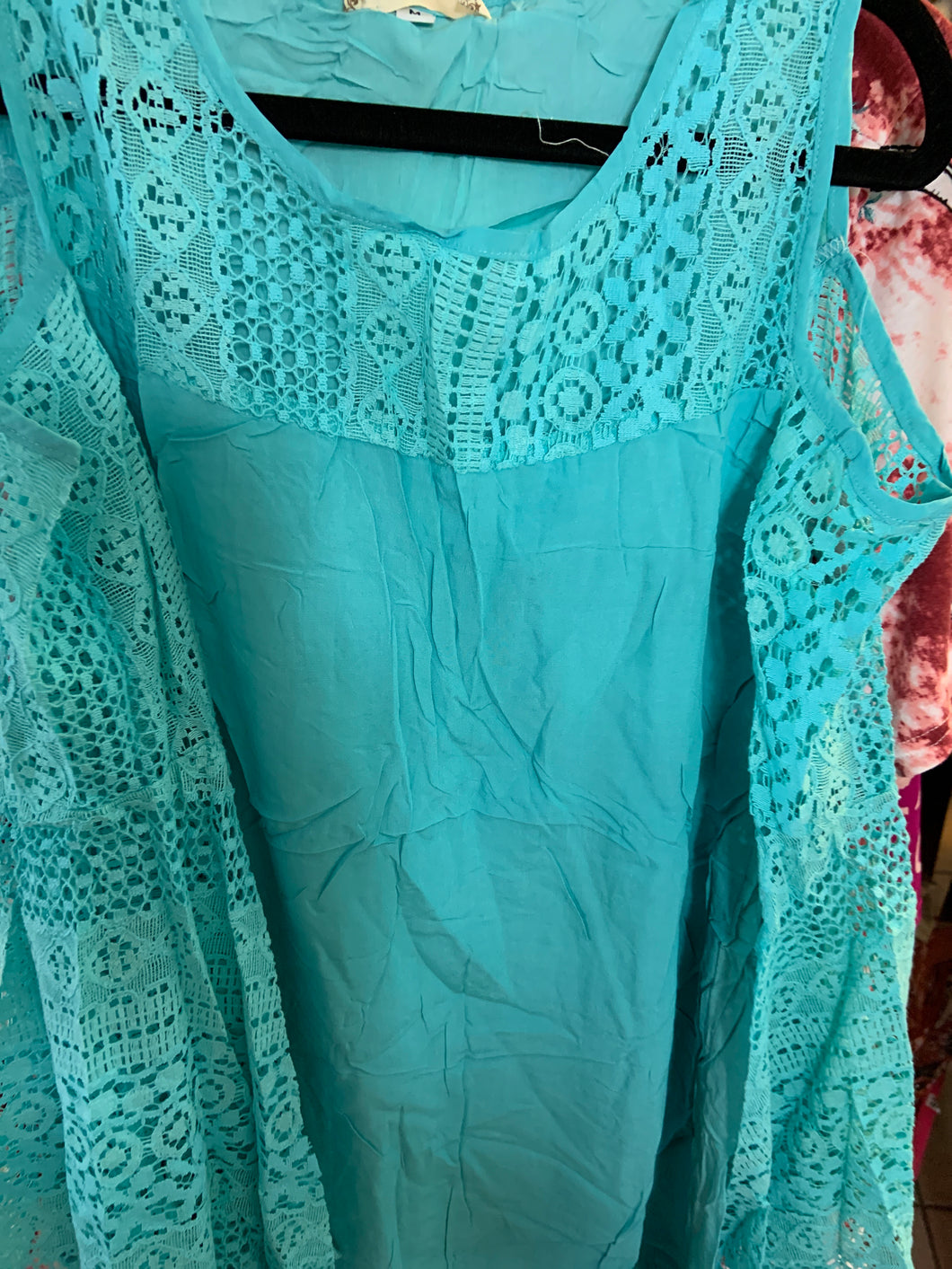 Medium mint top crochet sides and top