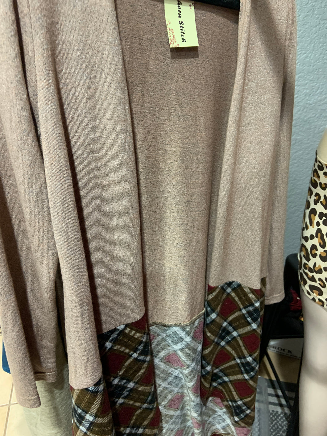 Sweater with plaid bottom