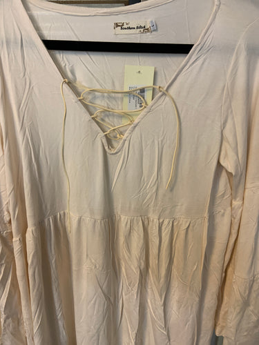 Cream top with tie front large