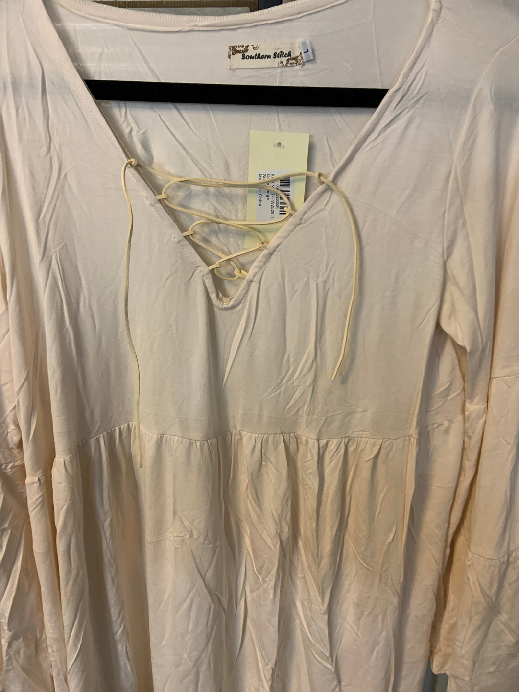 Cream top with tie front large