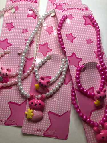 Children bunny necklace/bracelet set