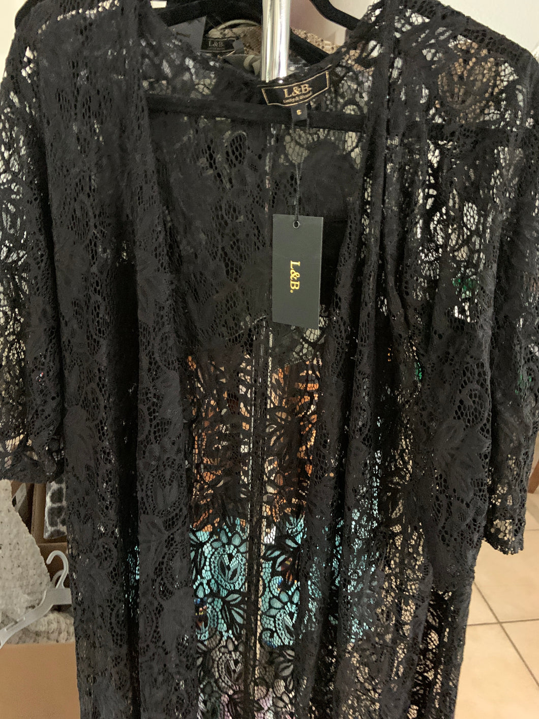 Lucky lucky and blessed long black kimono