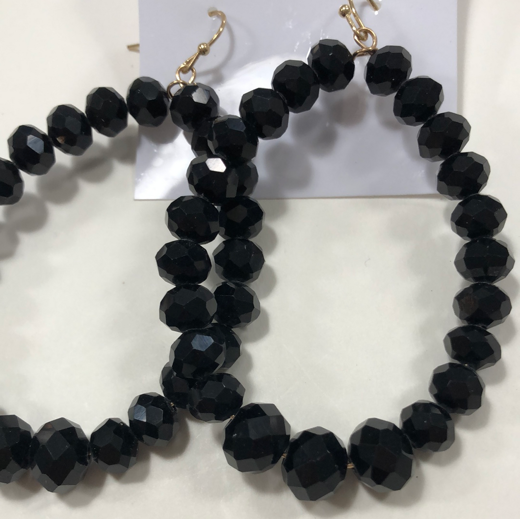 Black bead earrings