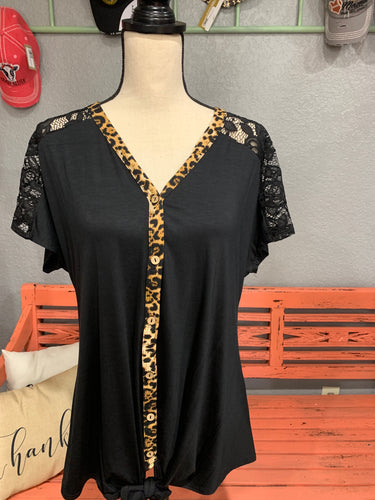Top black with cheetah