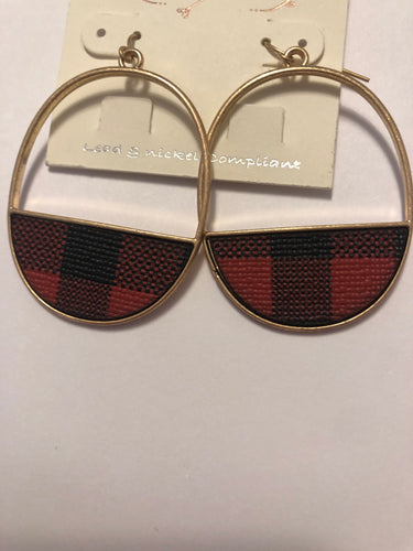 Red plaid earrings
