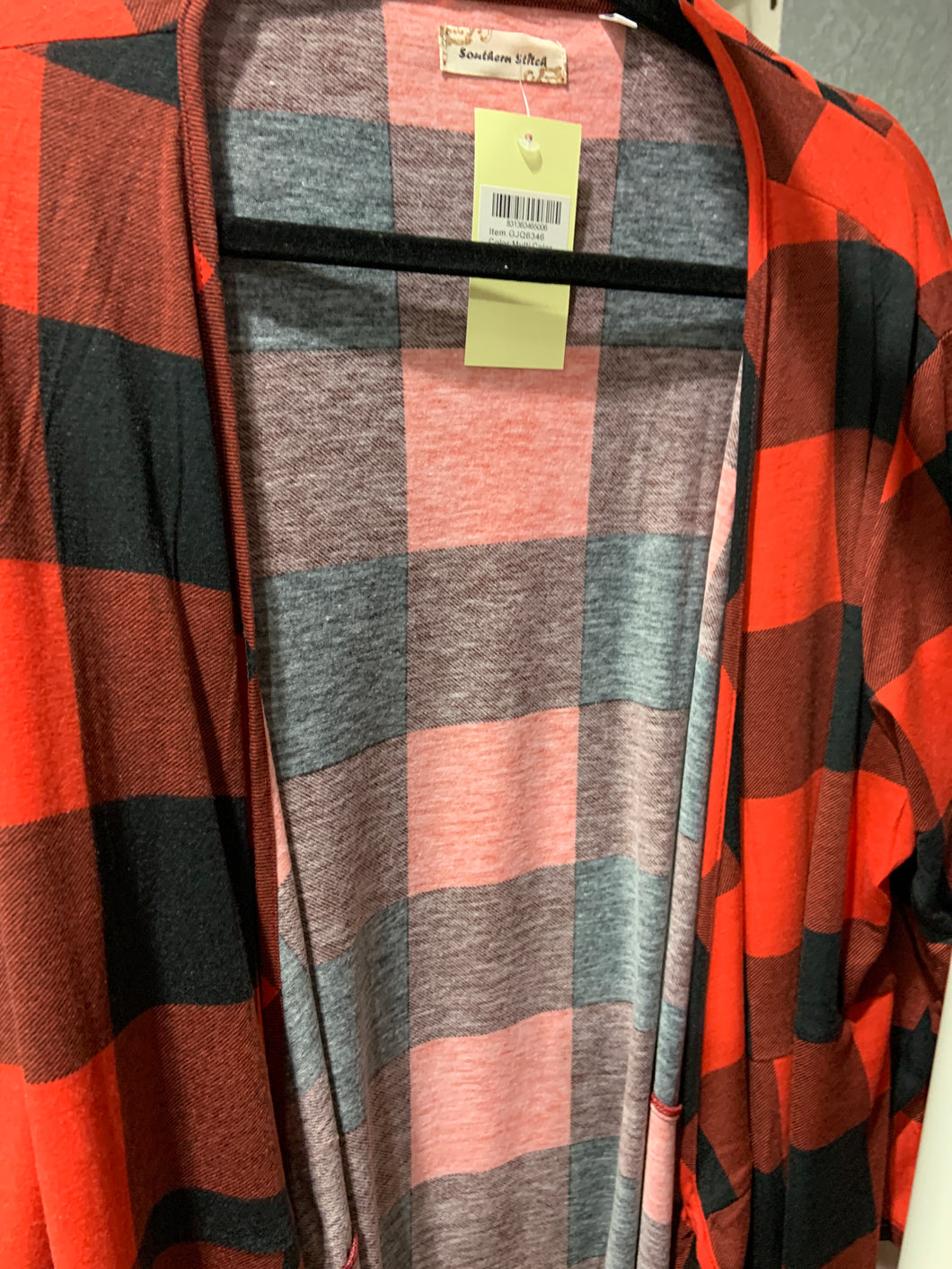 Plaid kimono wrap dress