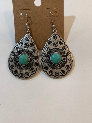 Teardrop earrings turquoise