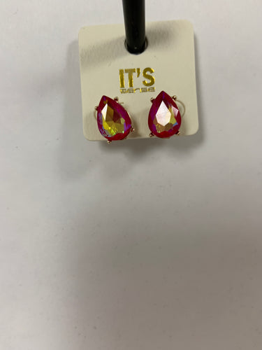 Iridescent wine teardrops that earring